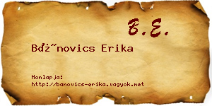 Bánovics Erika névjegykártya